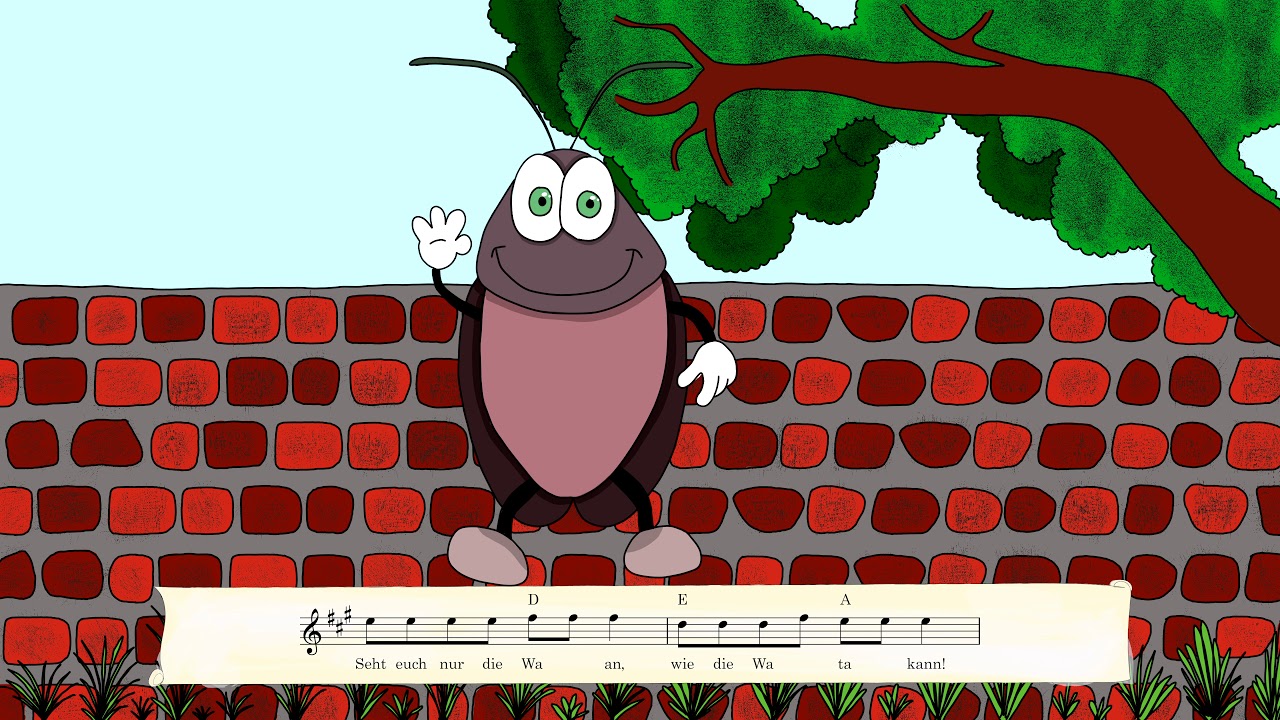 Kinderlieder - Auf der Mauer auf der Lauer - mit Untertitel