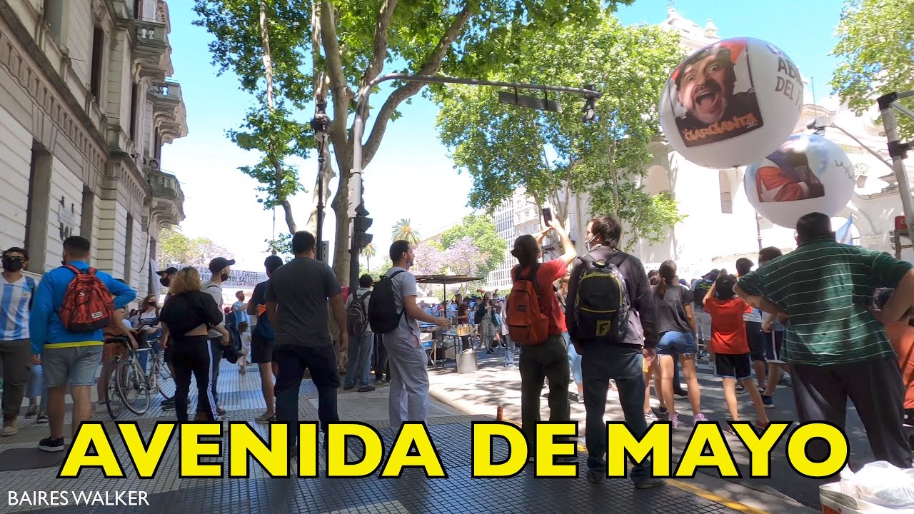 [4K] Buenos Aires Walk - Avenida de Mayo - Buenos Aires - Argentina