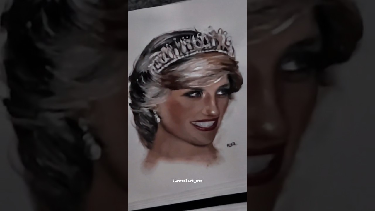 Painting Princess Diana using expired makeup&hearts;️ #creative #princessdiana