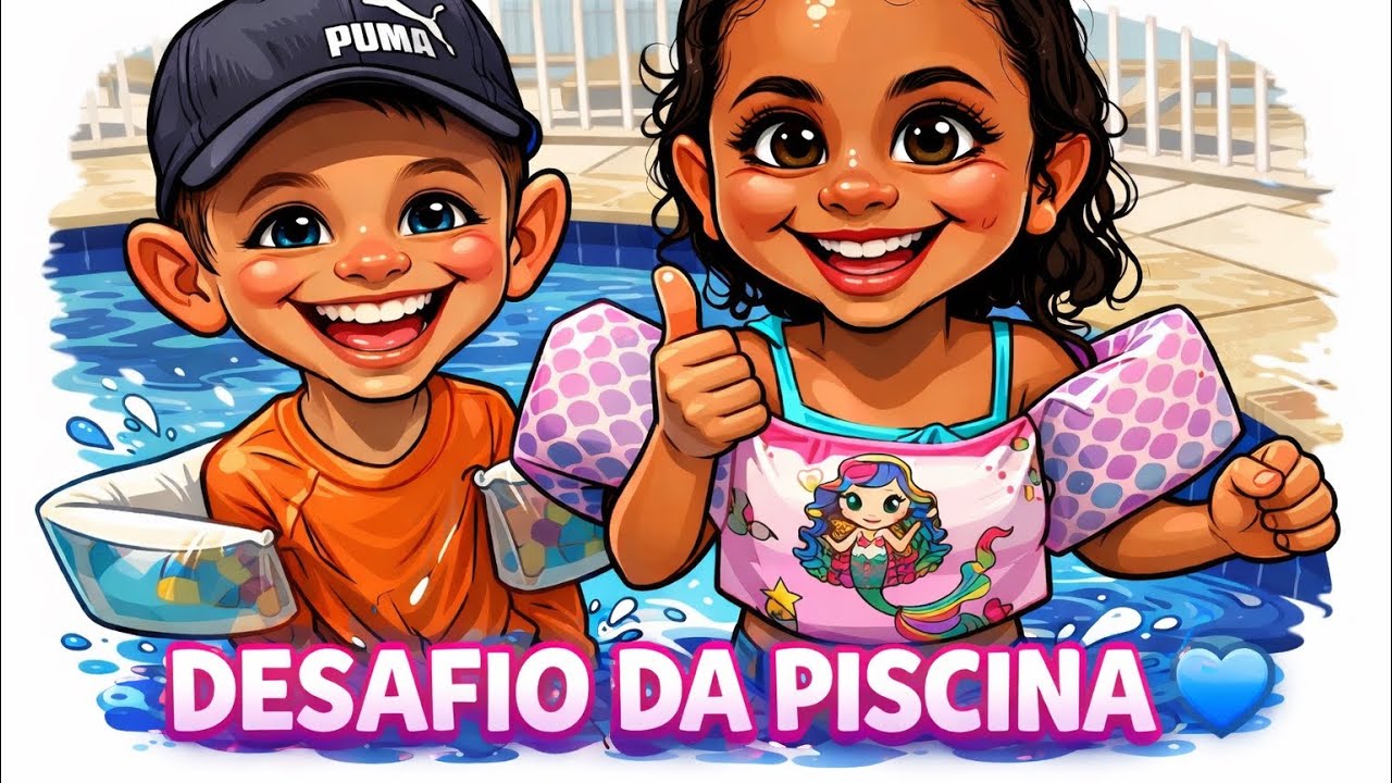 Desafio da Piscina | Brincadeira na Água 💦