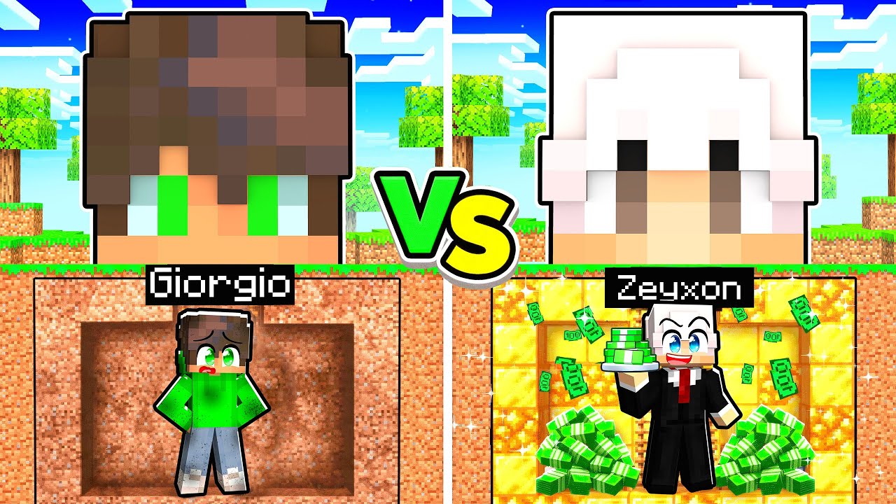 BASE SEGRETA RICCA di ZEYXON contro POVERA di GIORGIO in Minecraft!
