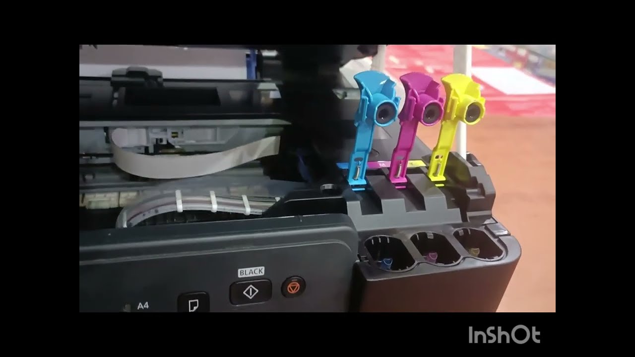 اخيرا حل الطباعه بدون الوان وتفريغ الهواء من خراطيم راس الطابعهCanon G3430 وبدون فك او صيانه الطابعه