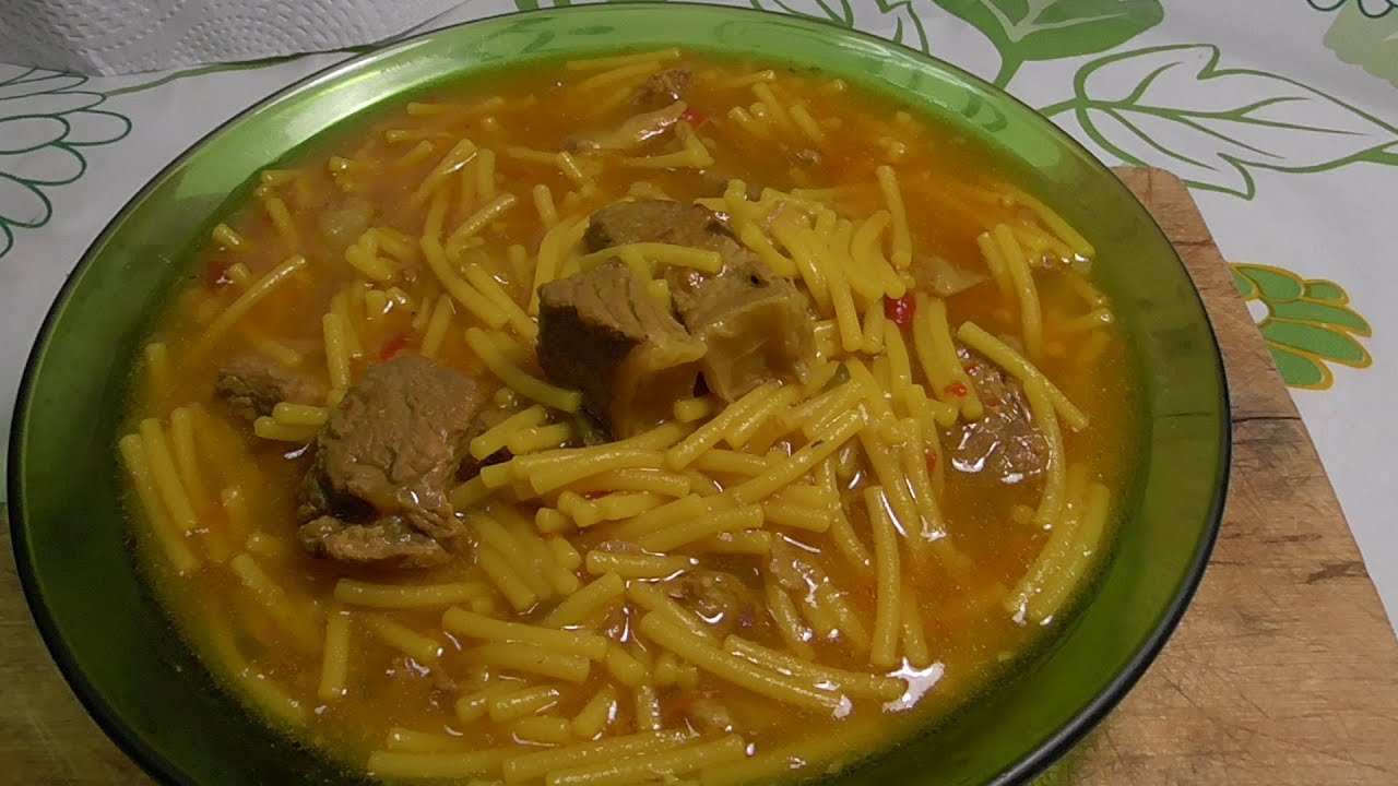 fideos  con carne