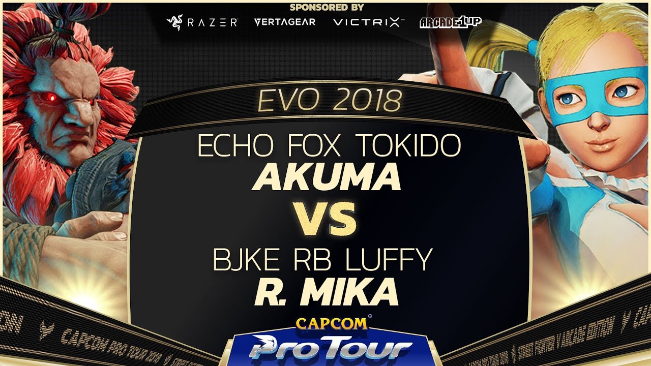 Echo Fox Tokido (Akuma) vs BJKE RB Luffy (R. Mika) - EVO 2018 - Top 8 - SFV - CPT 2018
