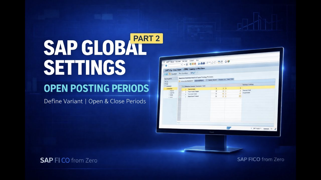 SAP Global Settings – Open Posting Periods | Define Variant & Open/Close Periods | Part 2