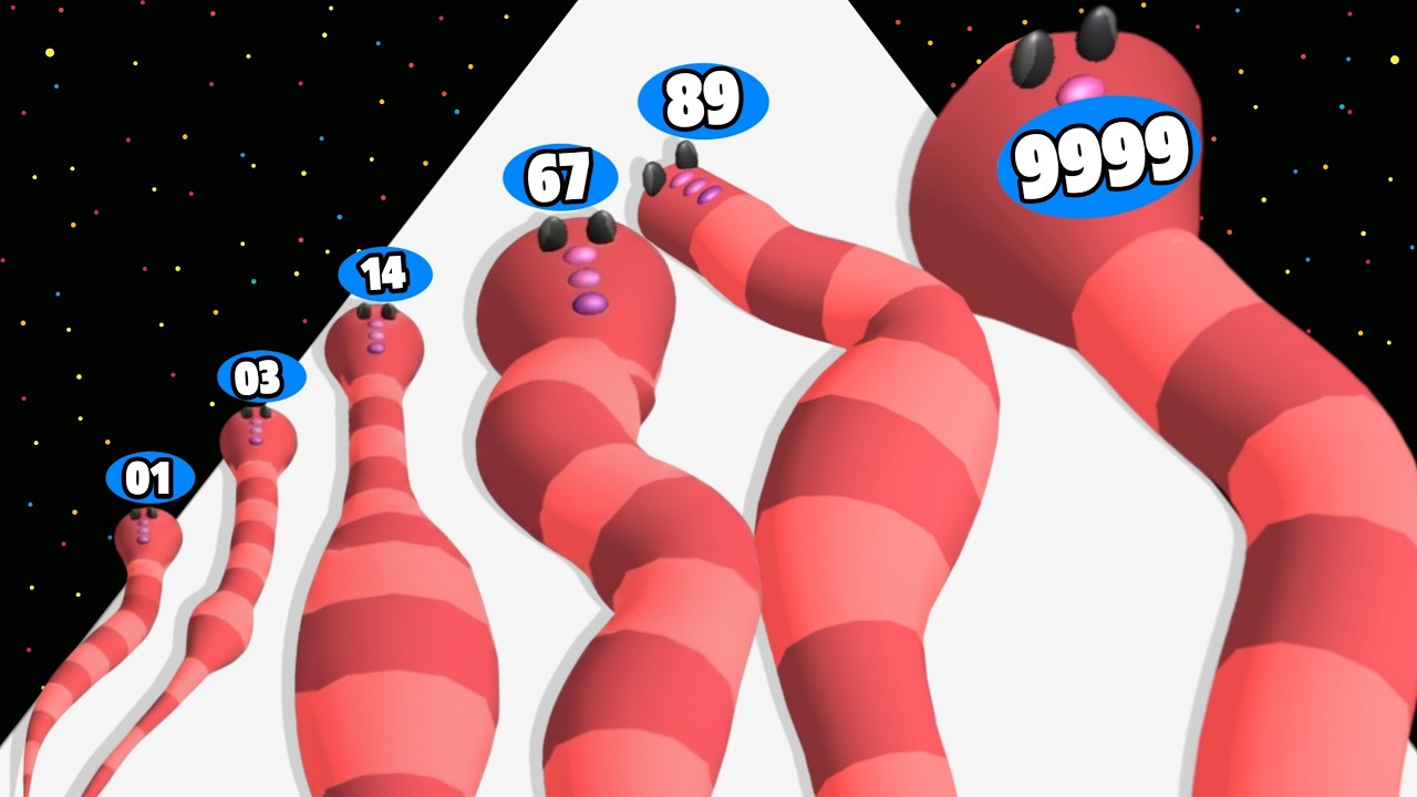 Worm Race Boss Fight - Level Up Worm Max Level Gameplay (Worm Race 3D)