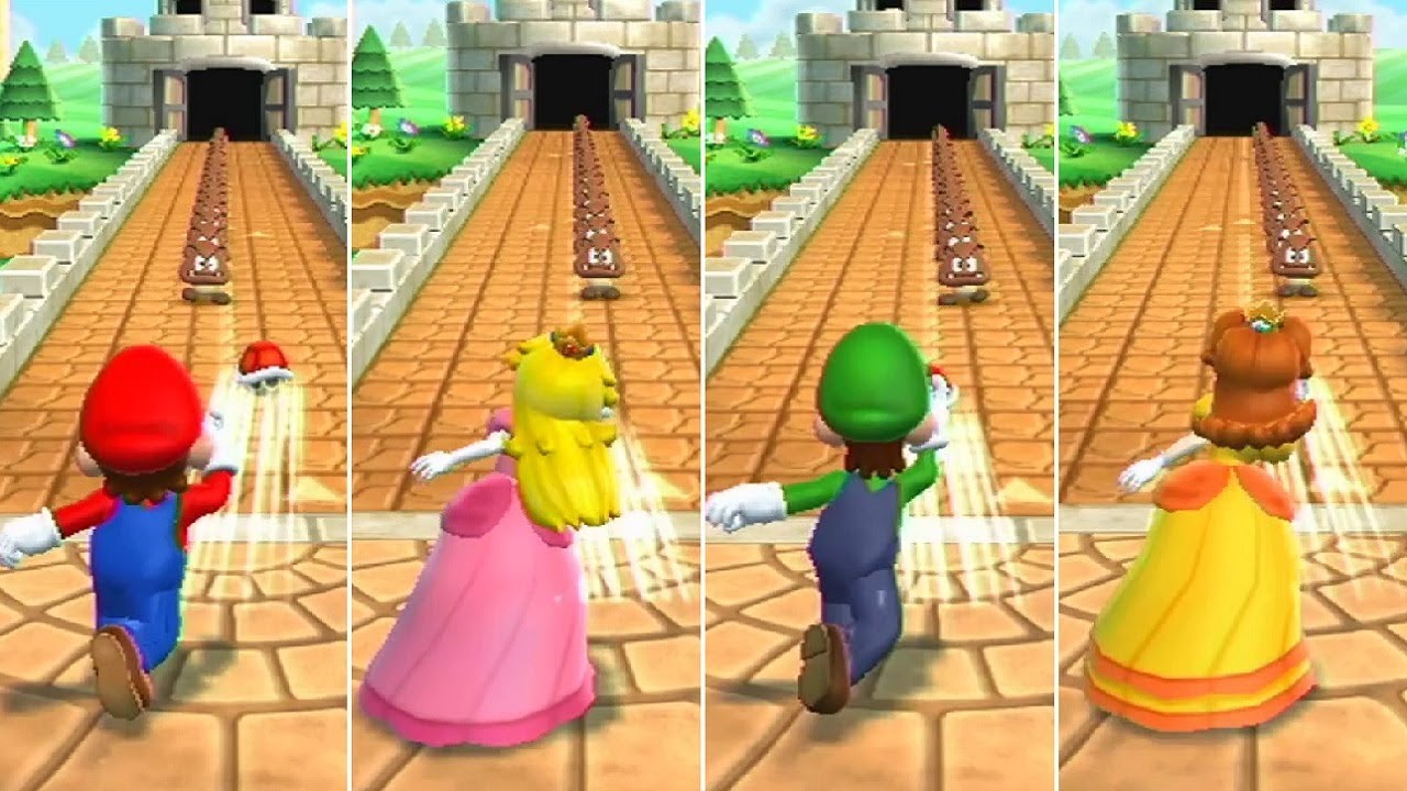 Mario Party 9 Goomba Bowling - Mario vs Peach vs Luigi vs Daisy