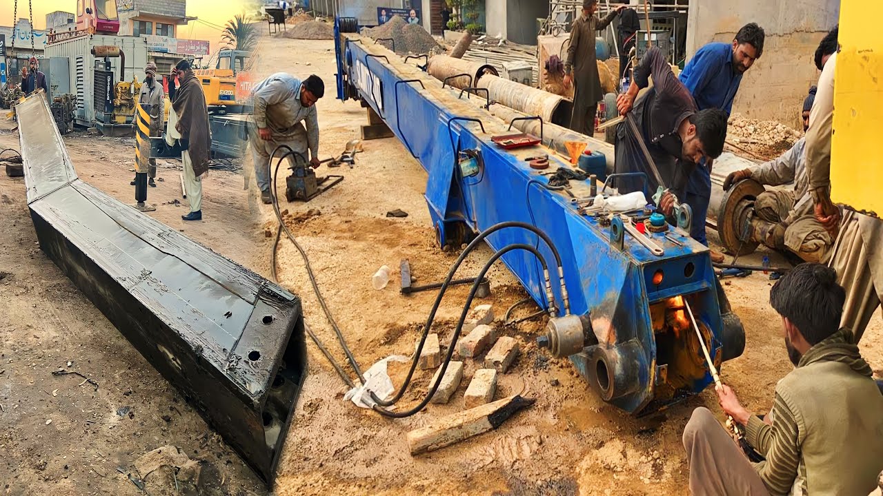 How to repair a 40 feet hydraulic cylinder of a crane || Amazing thing technology ||