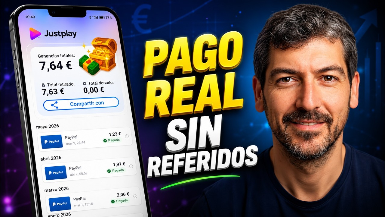 JustPlay paga el mismo d&iacute;a &mdash; Cobro real en PayPal ✅
