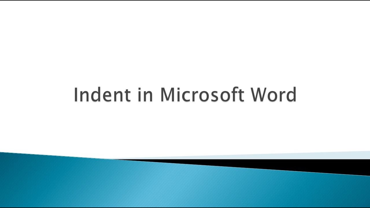 How To:  Indent in Microsoft Word