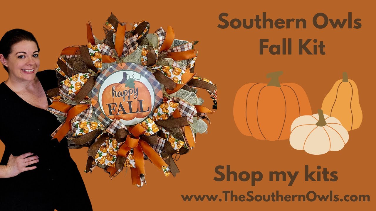 How to make a fall wreath using a kit from Southern Owls  Fall Kit