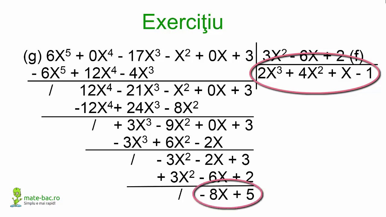 Cum se impart polinoamele_Algebra cls. a 12a