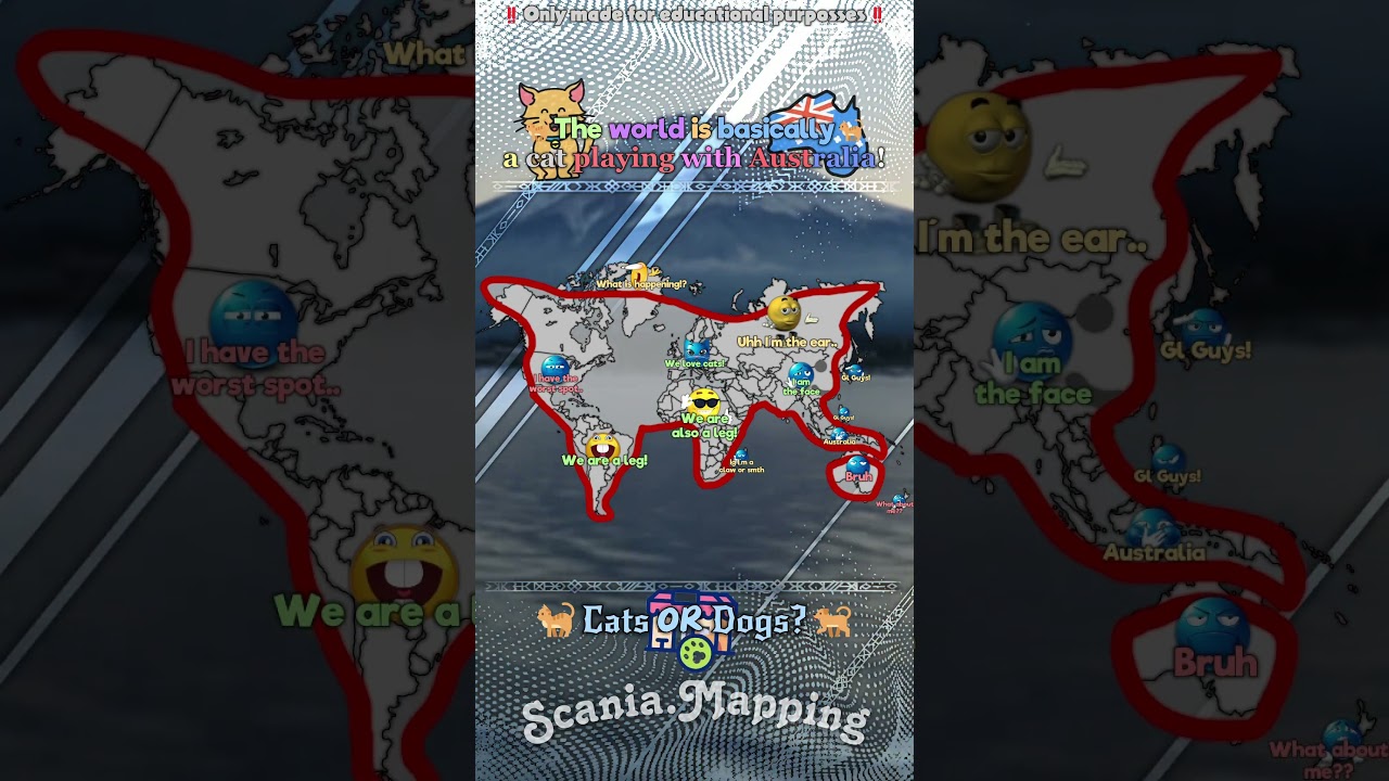 The world is a cat playing with Australia 🇦🇺 