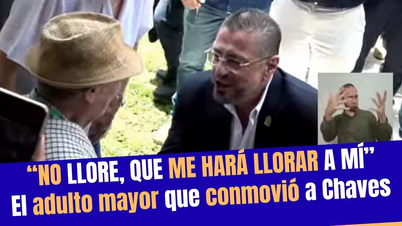 “Chaves conmovido por lágrimas y abrazo de adulto mayor en San Rafael de Heredia