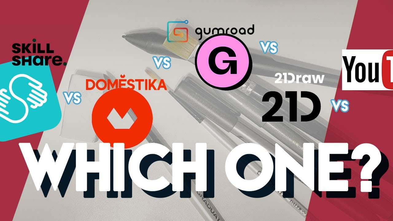 NO ART SCHOOL? 5 Best value sites to learn art: Skillshare vs Domestika vs Gumroad vs 21 Draw vs ?
