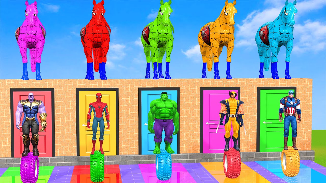Long Slide Game with Cow Elephant Gorilla Hippopotamus Tiger 3d Animal Game Funny 3d Animals