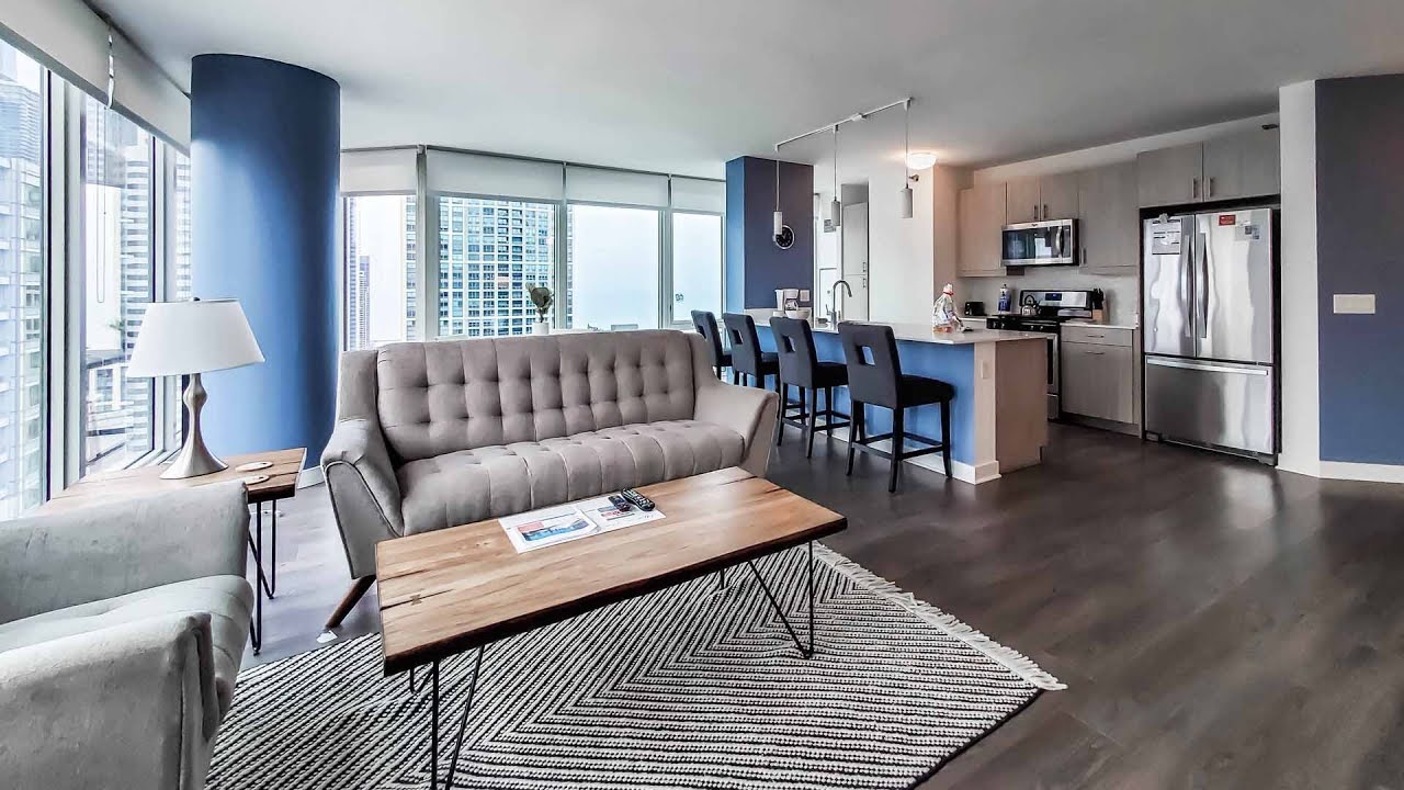 A furnished 3-bedroom, 3-bath at the Loop's Marquee at Block 37