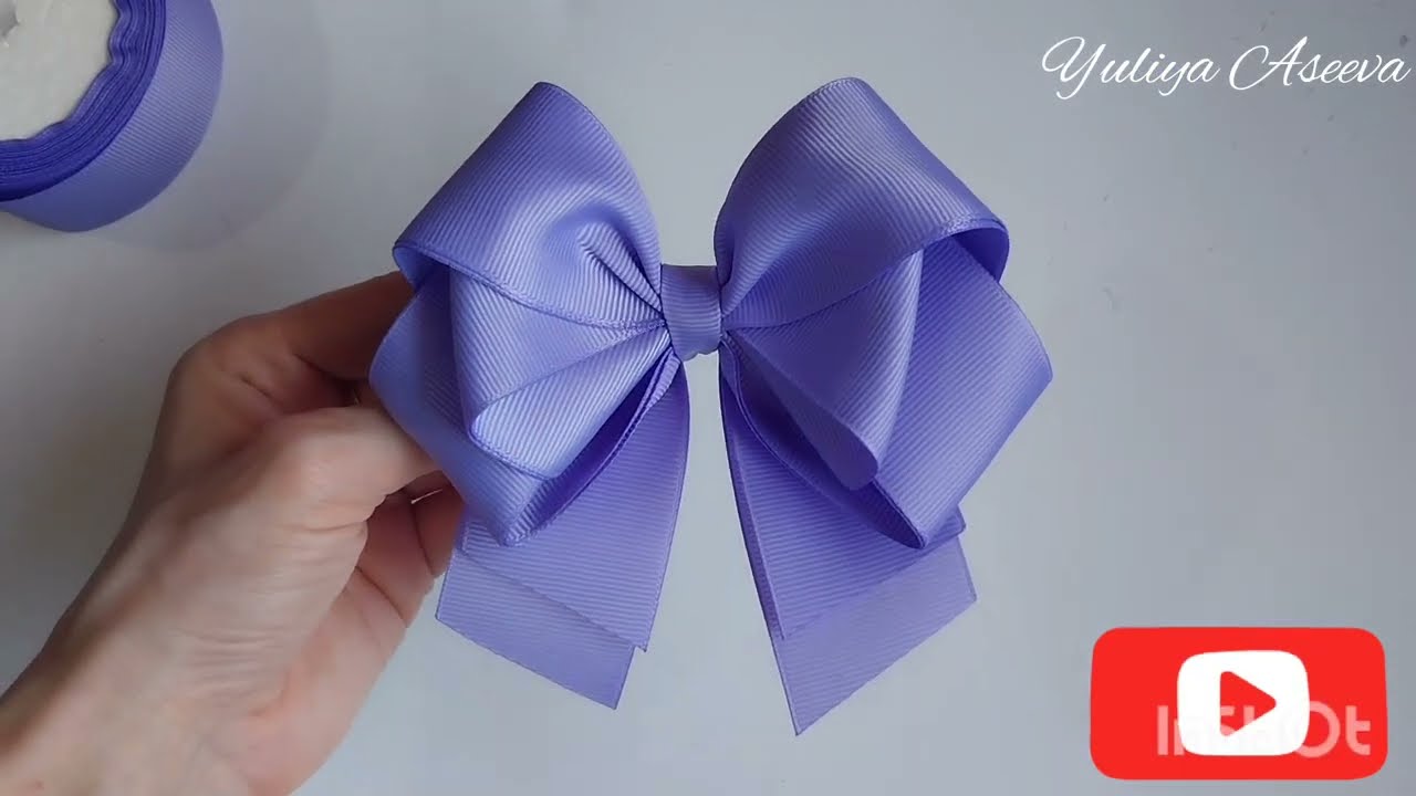 Стильный большой бант на зажиме #ручнаяработа #мастеркласс #банты