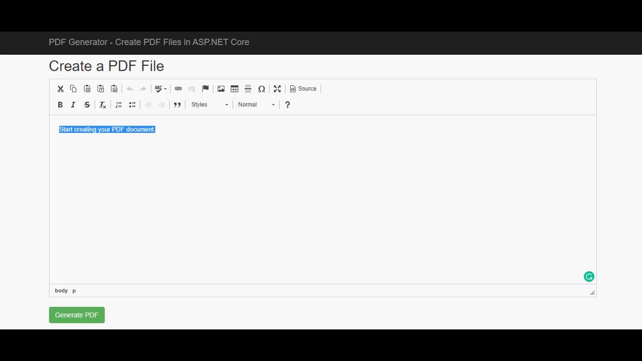 PDF Creator in ASP.NET Core