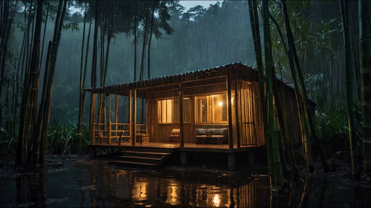 Sleep Fast to Insomnia Relief In 3 Minutes with Rain & Mighty Thunder at Night