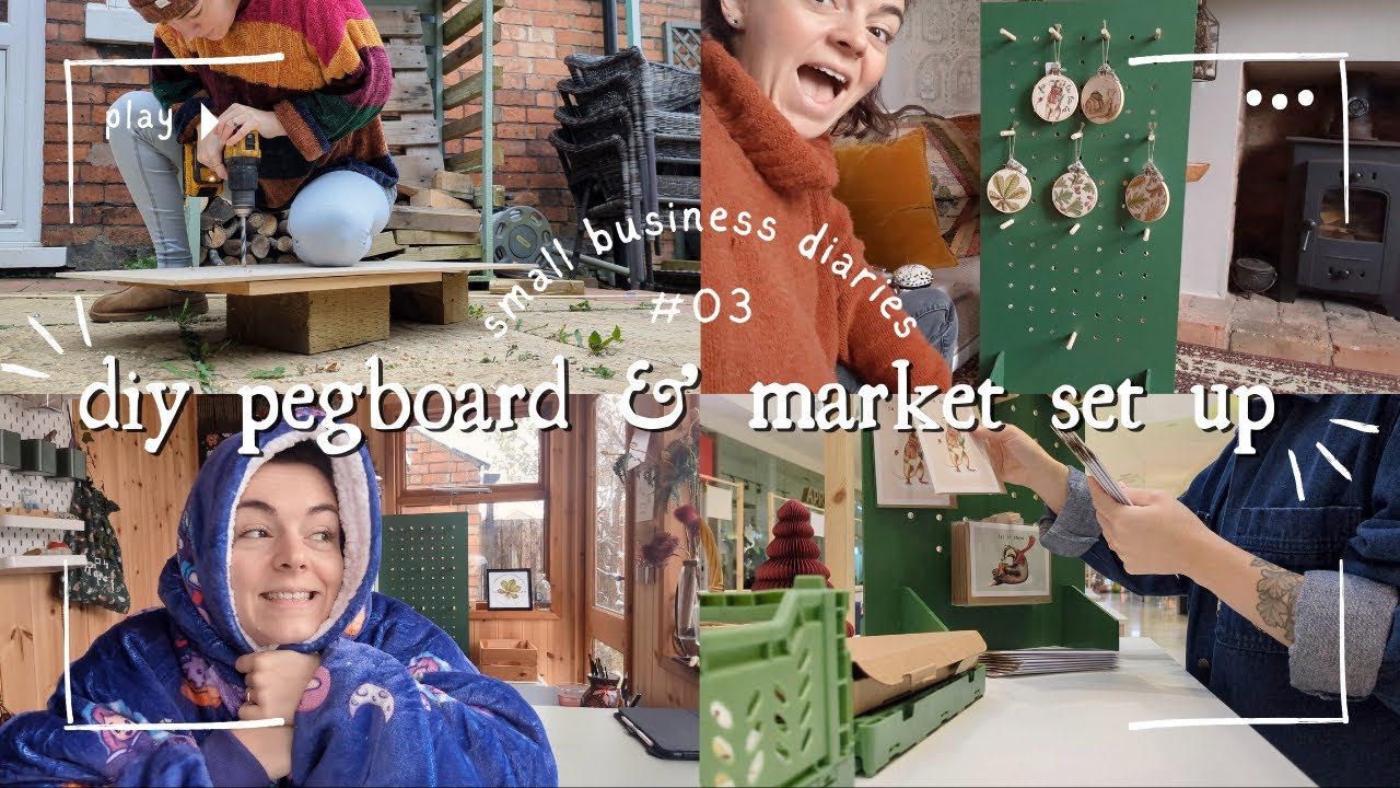 My Christmas Market Set Up🎄| Small Business Diaries No.3 ✨| Making My Own Pegboard 🛠️| Studio Vlog