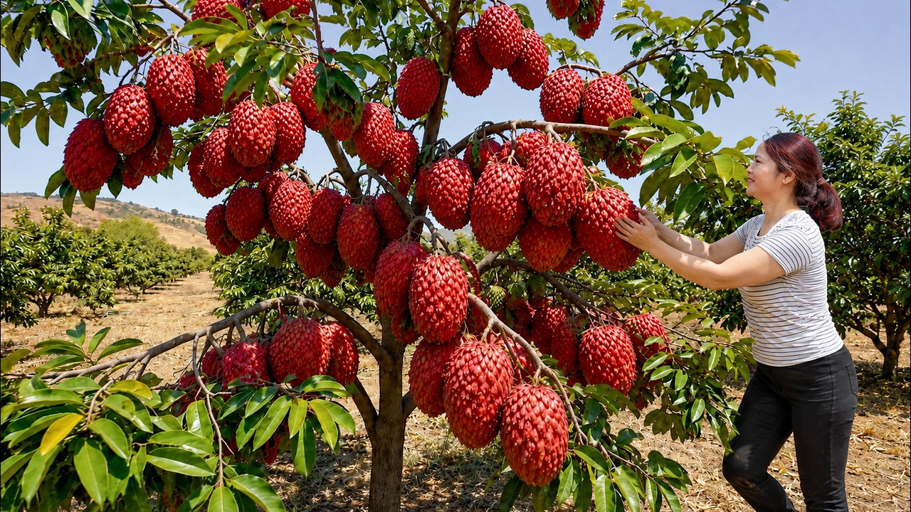 Harvesting 100Kg Red Custard Apple for Market | Egg Sauce with Tomatoes | Traditional Recipe