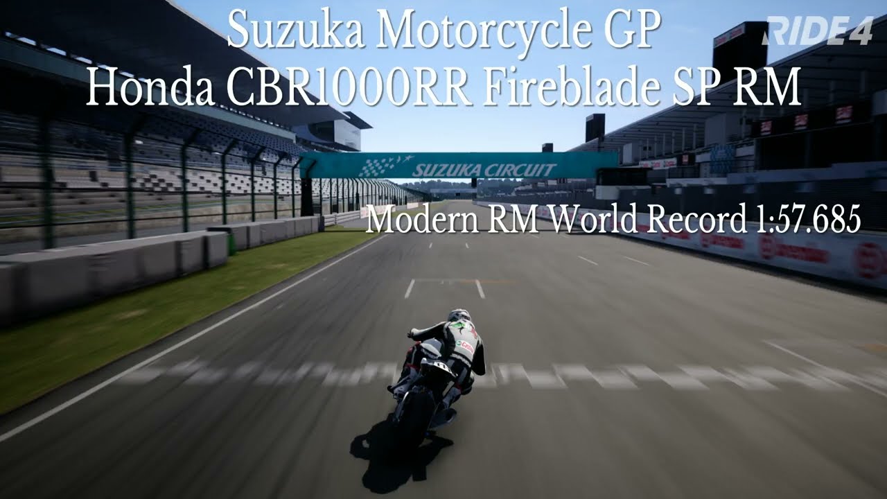 Ride 4 | PS4 | Suzuka (Motorcycle GP Track) | Modern RM1000cc | World Record 1:57.685