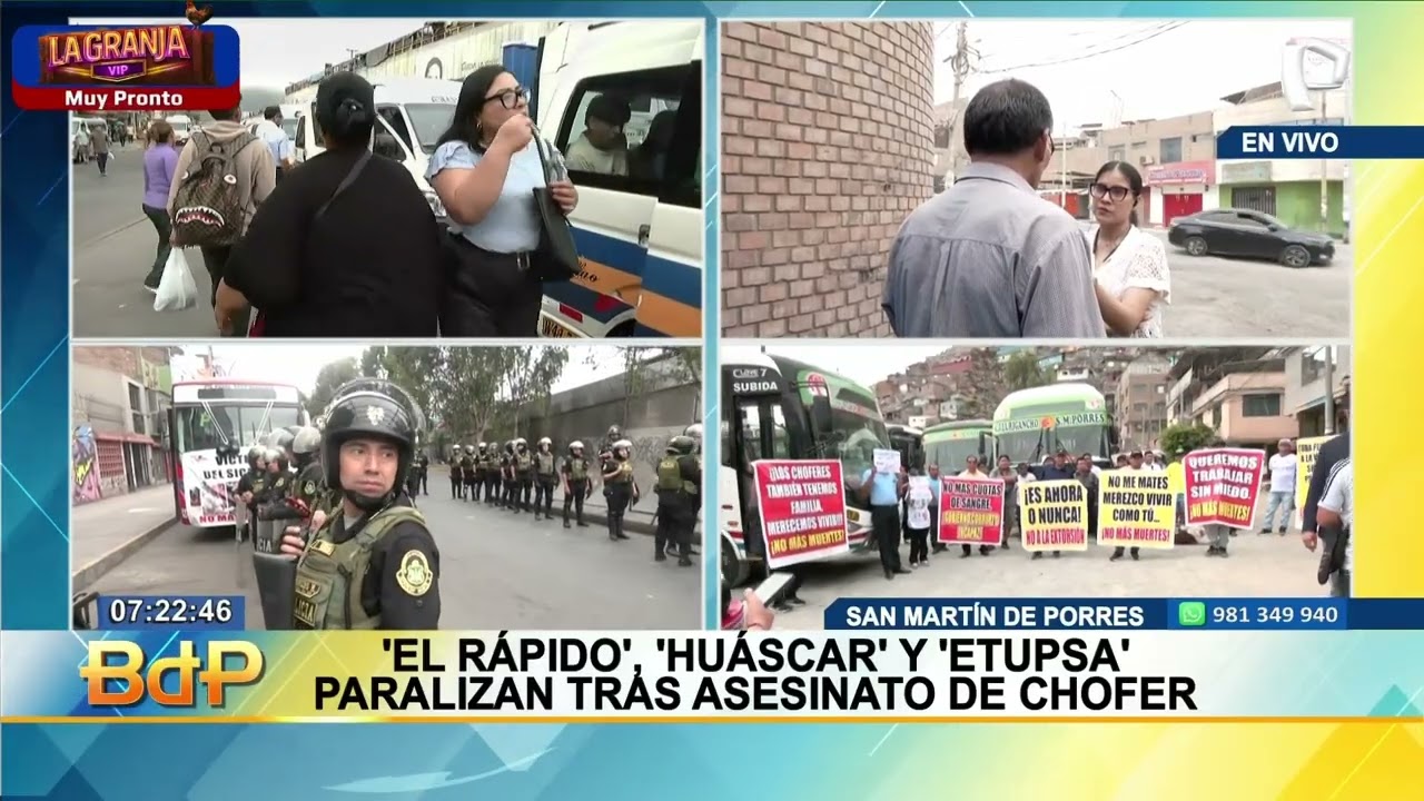 El Rápido, ETUPSA y Huáscar paralizan servicio tras asesinato de chofer (2/2)