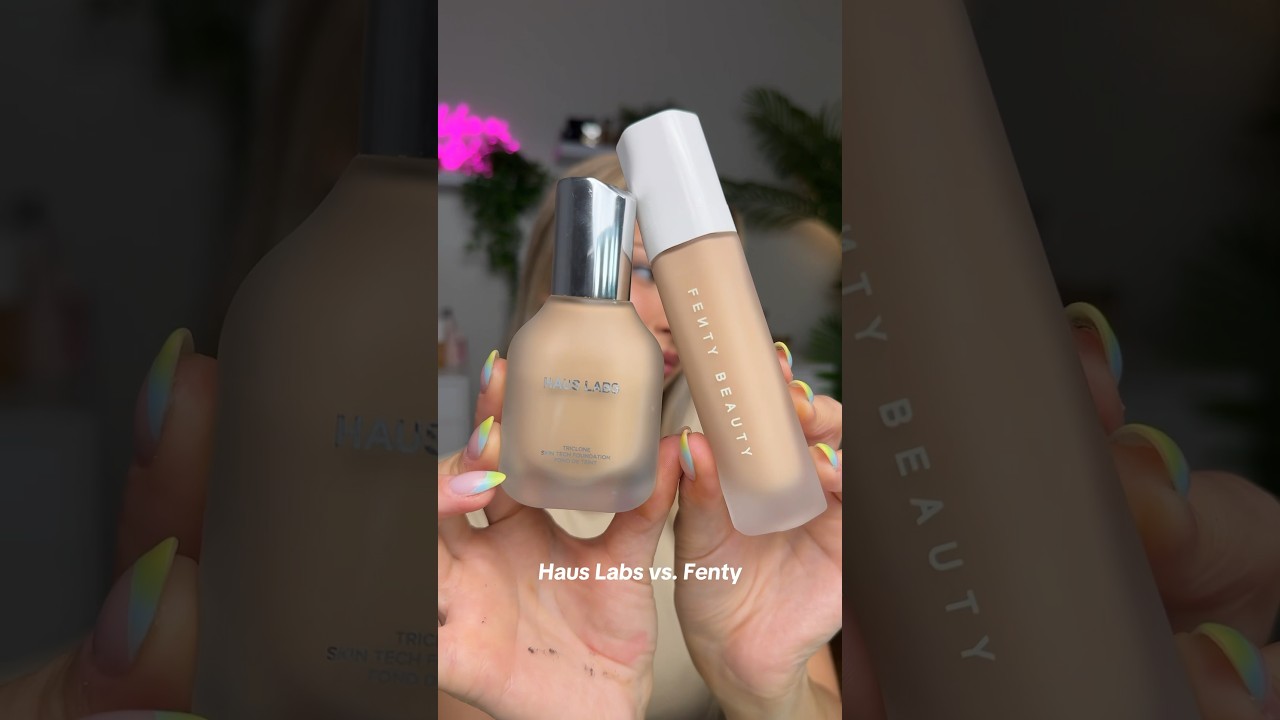 Haus Labs vs. Fenty! #makeup #makeupshorts #makeupreview #hauslabs #fentybeauty #foundation