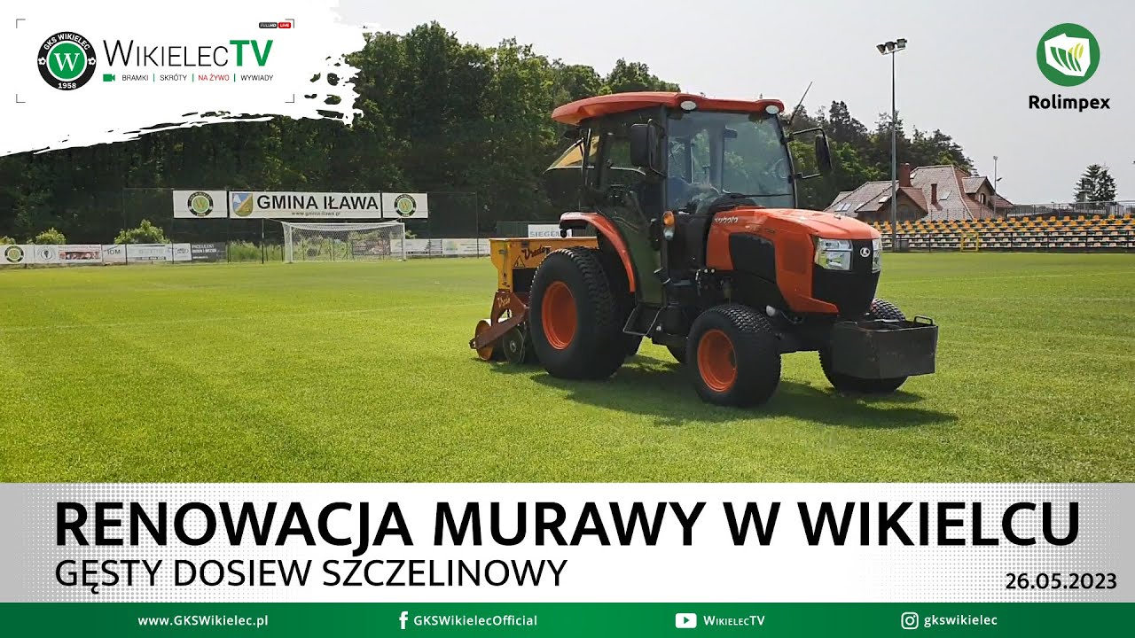 Renowacja murawy w Wikielcu