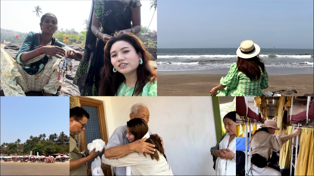 Bylakuppe to Goa/goodbye bylakuppe Karnataka/first day at Goa 🏝️/Vagator beach /peaceful beach 🏖️