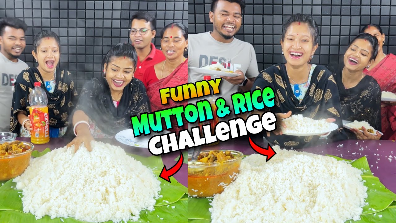 Mutton And Rice Bottle Flip Funny Challenge With Family