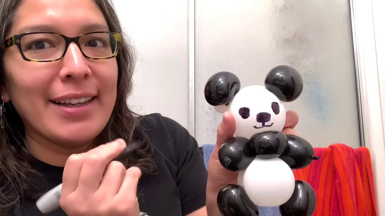 Two ways to make a two balloons panda bear. Cute valentines panda bear. Balloon twisting.