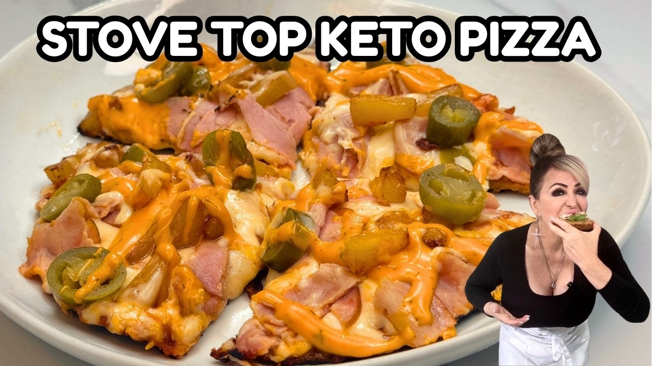 Stovetop Keto Pizza (Hawaiian) | 3.8g Net Carbs Per Slice