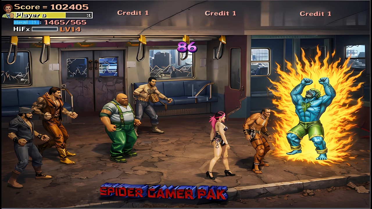 Final Fight LNS Second Stage THE SUBWAY Playing as Blanka