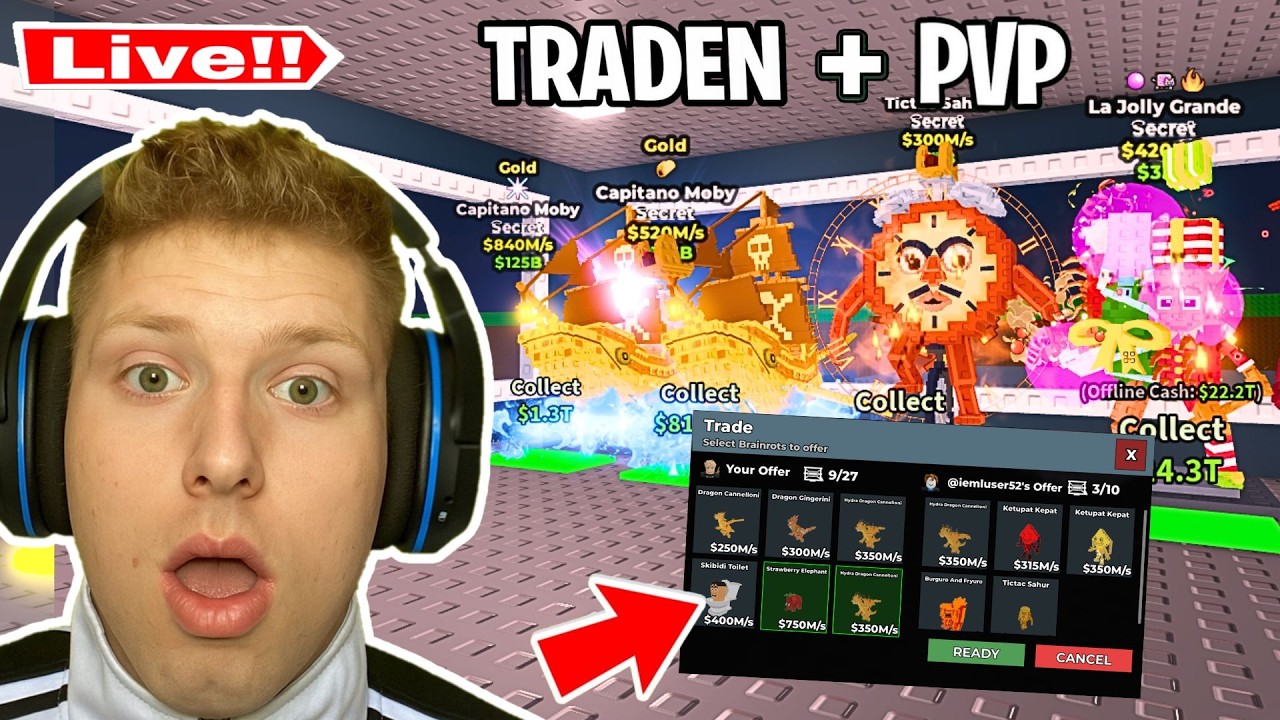 🔴TRADEN + PvP GEGEN EUCH!🎁GESCHENKE + ADMIN ABUSE JETZT  😳Steal a Brainrot #roblox