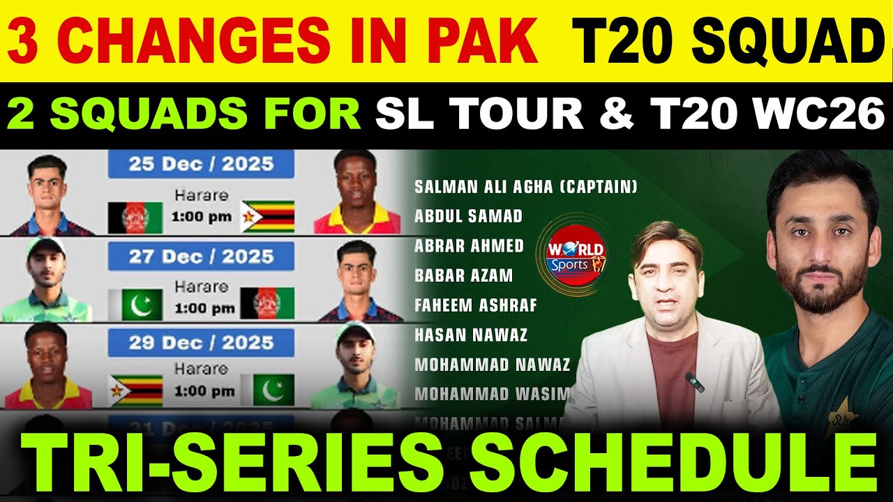 3 BIG Changes in PAK Squad for SL Tour | T20 World Cup 2026 Squad Deadline | Tri-Series Schedule