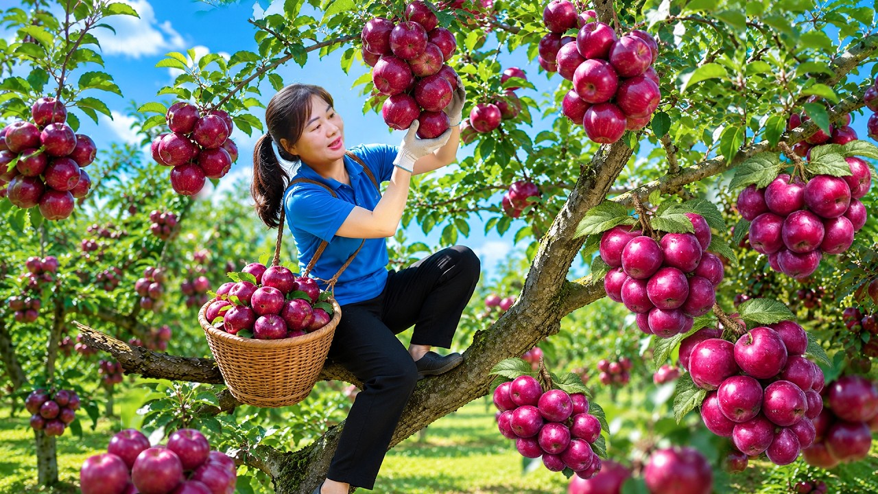 REWIND TIMELAPSE - 3 Days Harvesting A Lot Of Purple Apples | Farming, Harvesting and Rural Survival