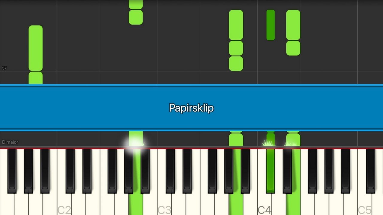 [Play/Sing] Kim Larsen - Papirsklip (All verses + lyrics) Piano
