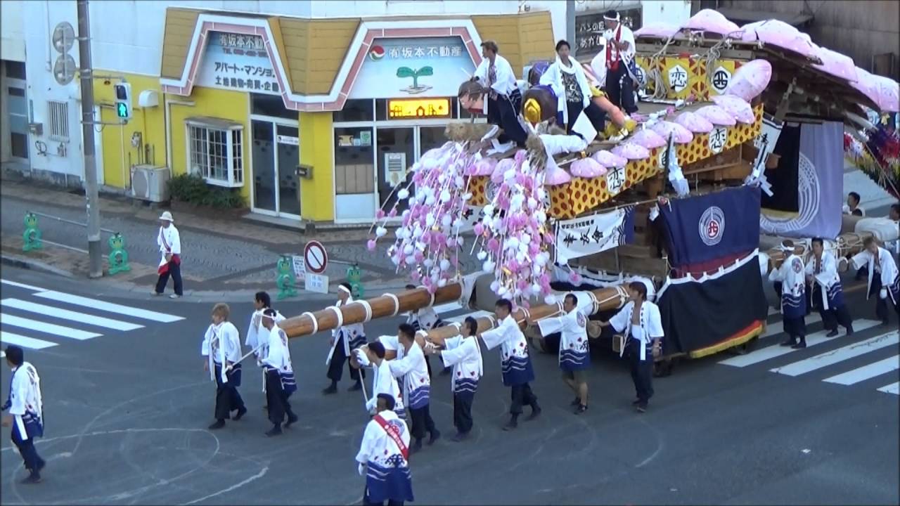 苅田山笠　2015年度　岩山　突き当て後　福岡県苅田町