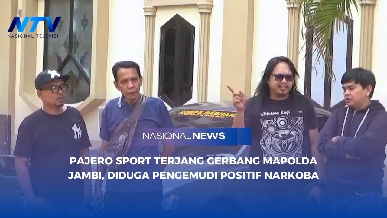 PAJERO SPORT TERJANG GERBANG MAPOLDA JAMBI, DIDUGA PENGEMUDI POSITIF NARKOBA