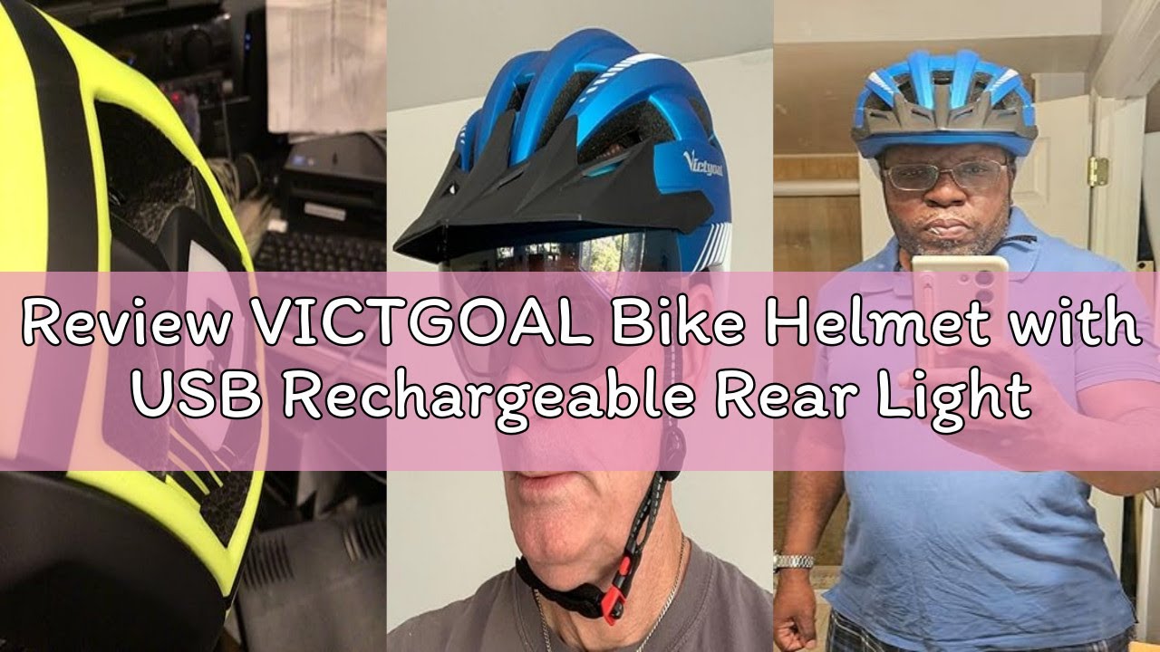 Review VICTGOAL Bike Helmet with USB Rechargeable Rear Light Detachable Magnetic Goggles Removable S