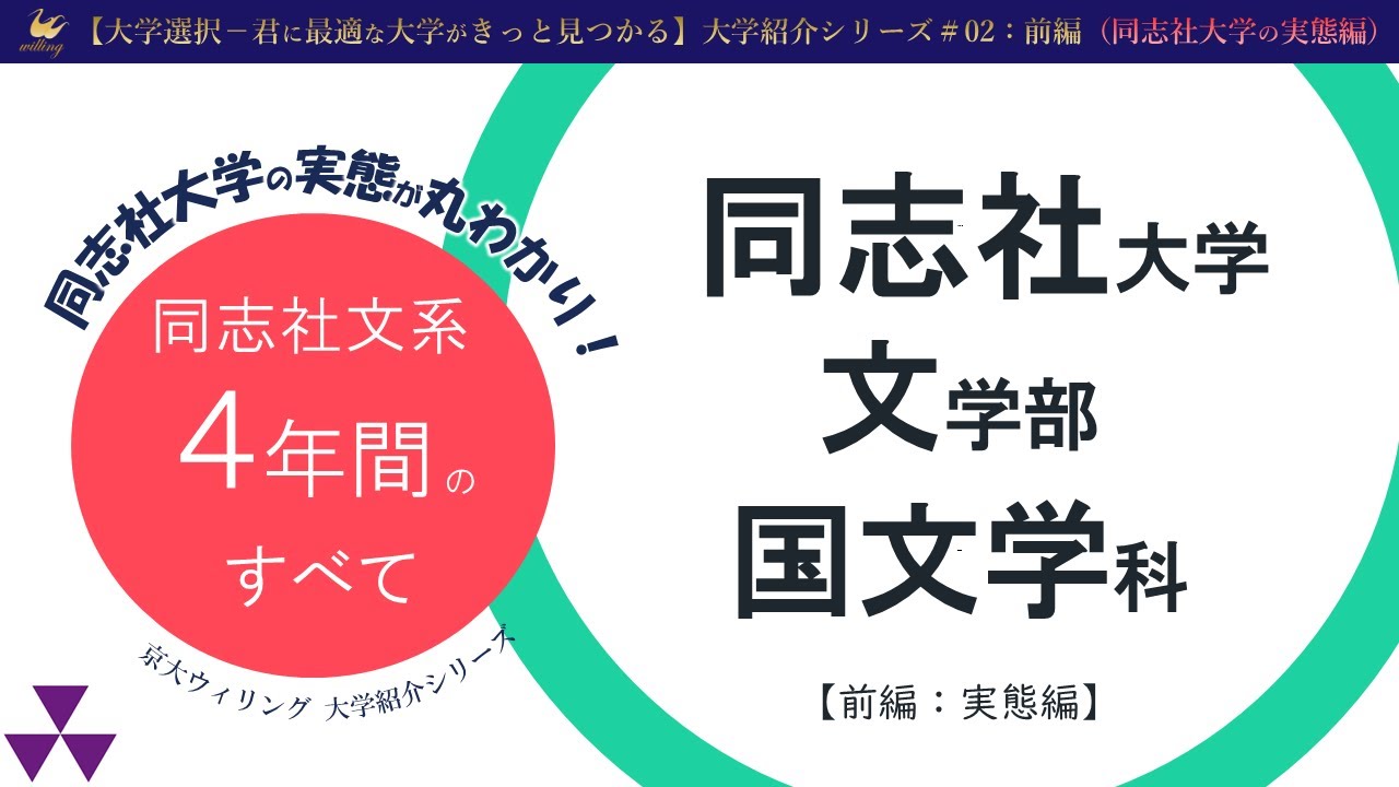 【同志社大生に聞いてみた①】文学部国文学科の4ヵ年：カリキュラムから就職まですべてを語る【同志社大学の実態：大学紹介#02前編】