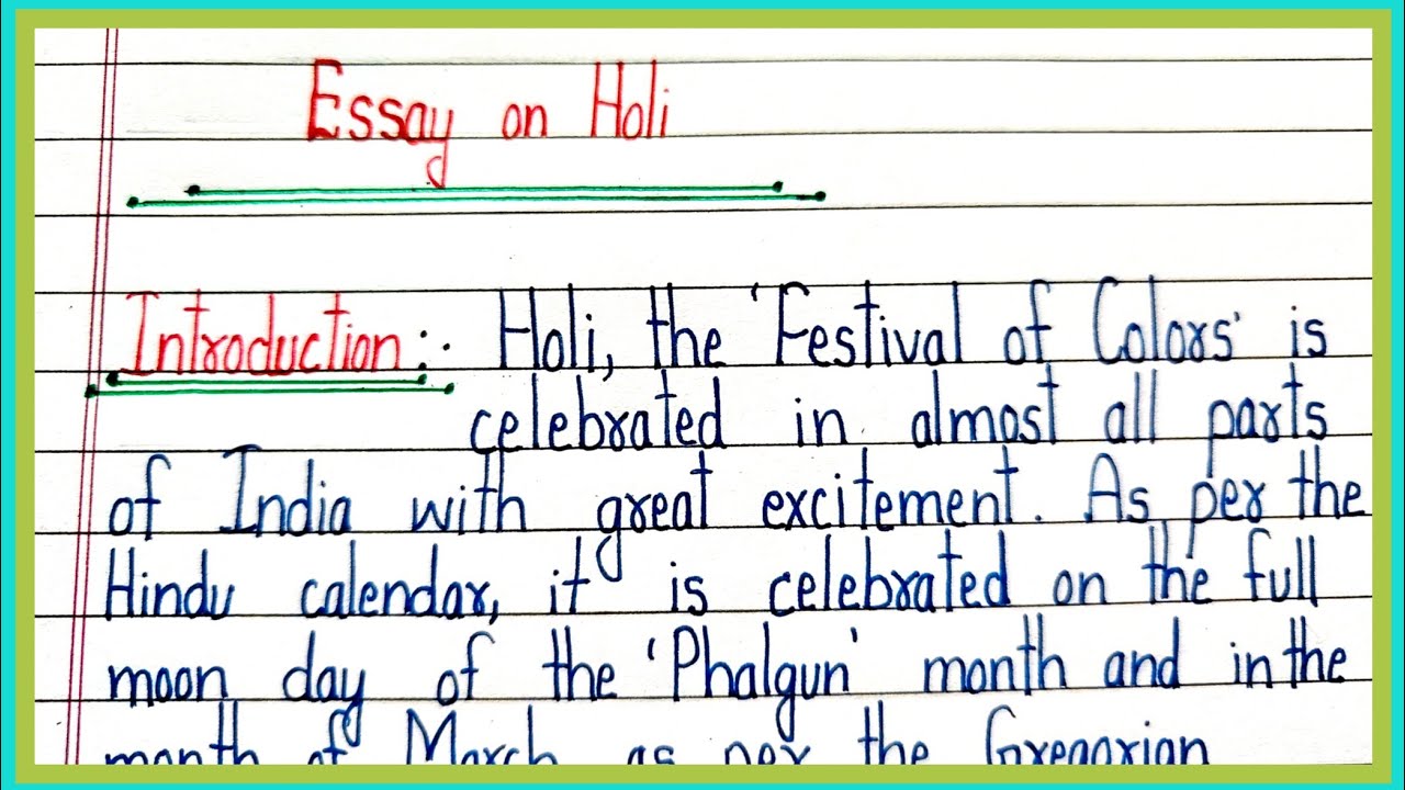 Essay on holi in english/paragraph on holi with headings/holi par nibandh/holi par essay 