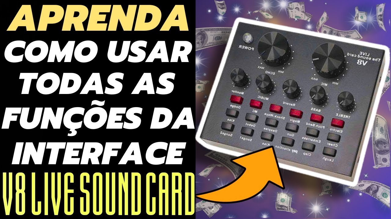 Aprenda Como usar V8 Live Sound Card Interface \ Stream Deck