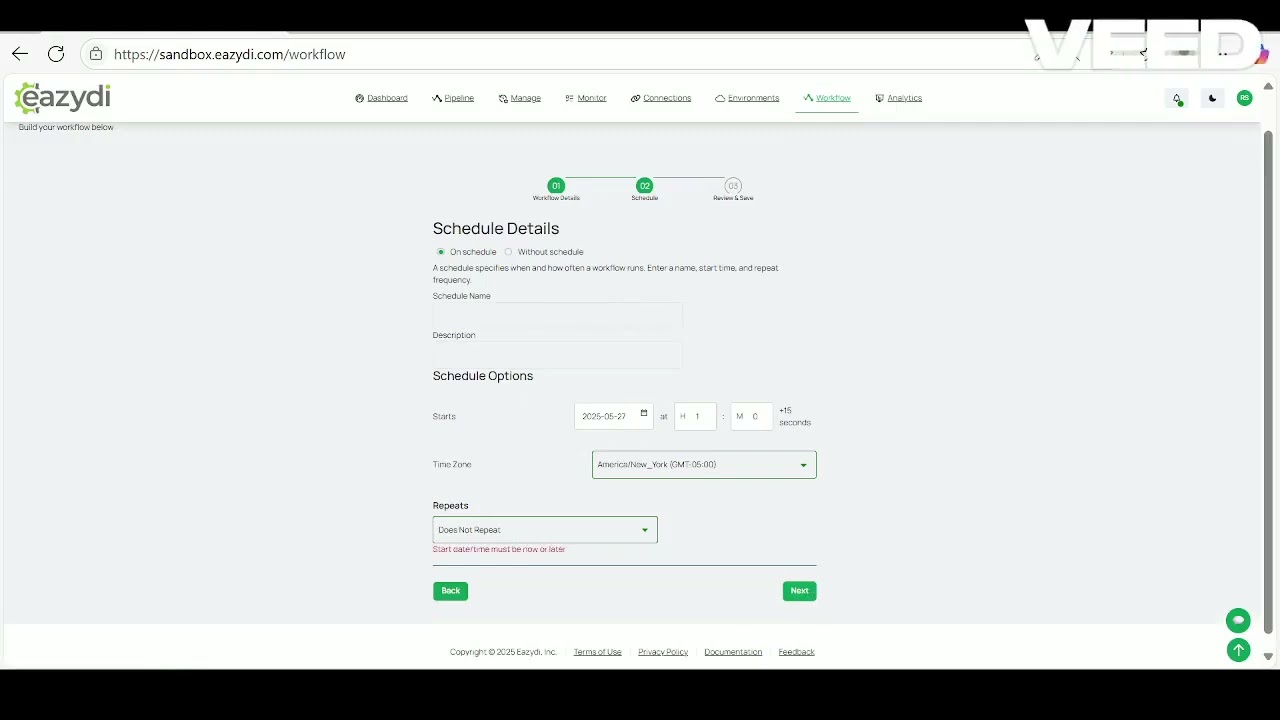How to Build a Workflow in EazyDI &ndash; Technical Walkthrough