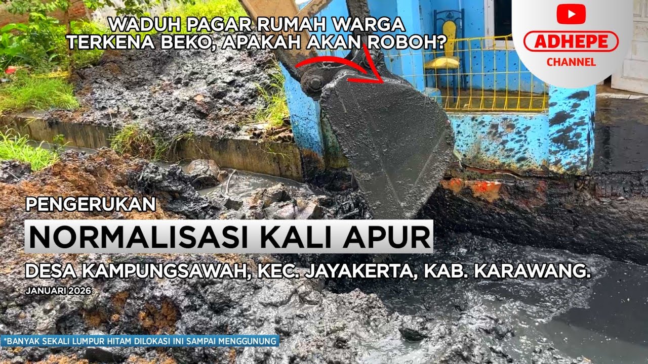 WADUH PAGAR WARGA KENA BEKO | NORMALISASI KALI APUR - KARAWANG 2026 