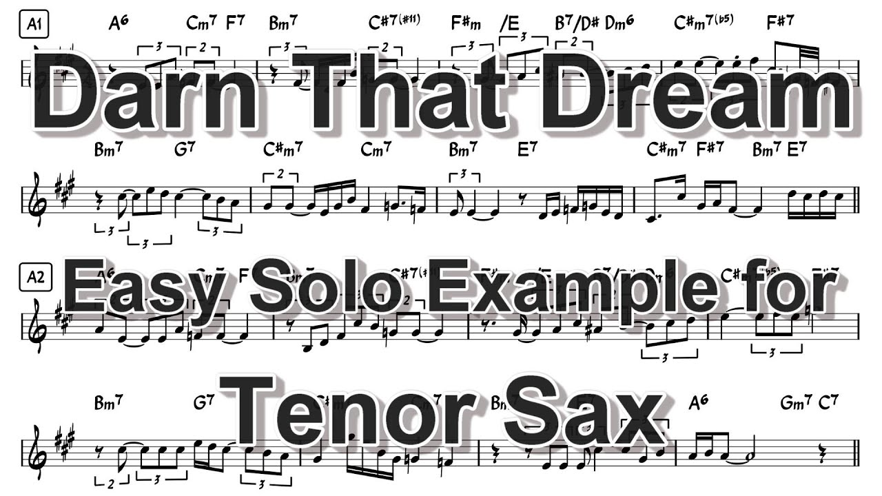 Darn That Dream - Easy Solo Example for Tenor Sax