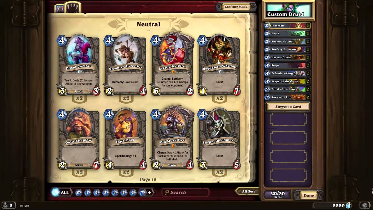 [Hearthstone FR] Construire et adapter Druide Ancient Watcher Pt 1
