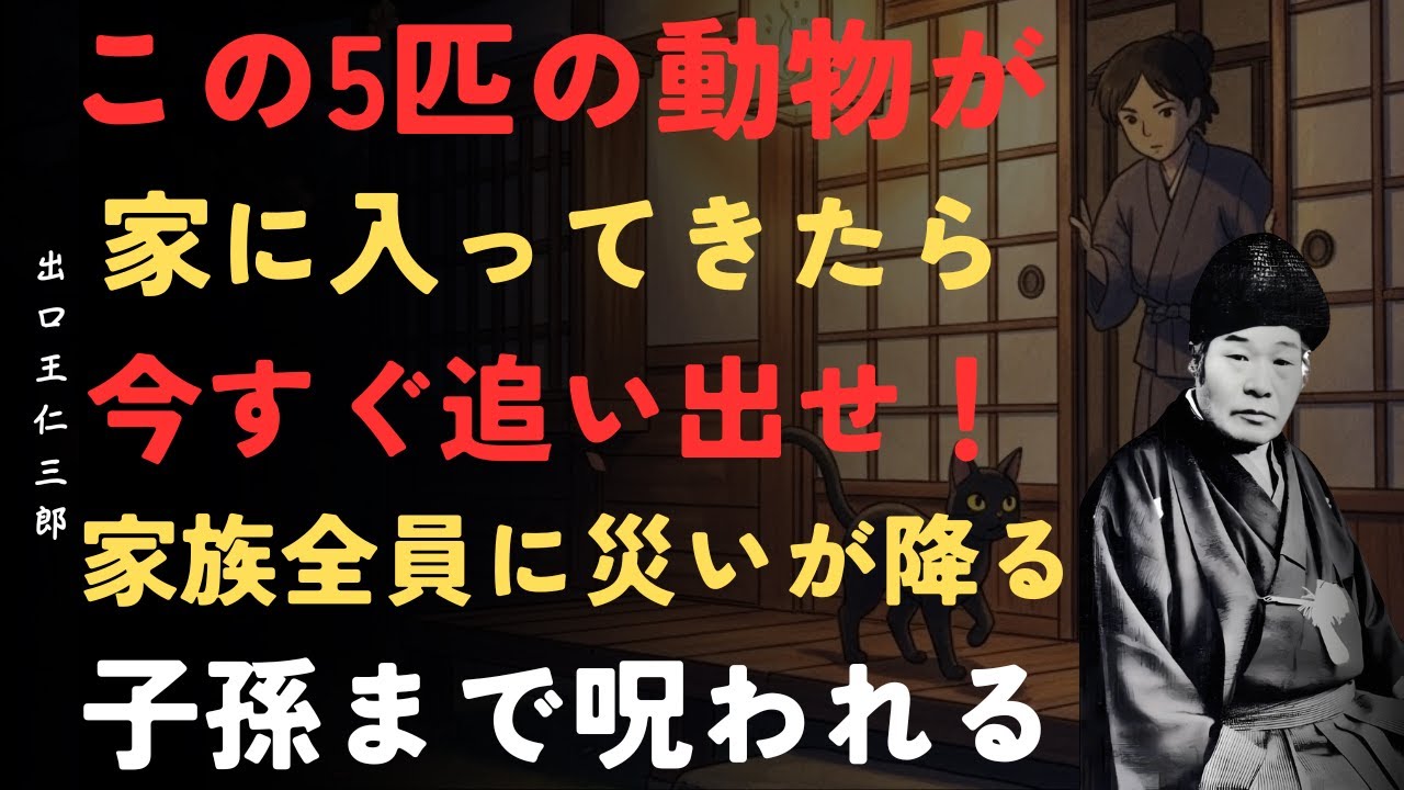 【警告】この5匹の動物が家に入ったら即追い出せ｜放置すると末代まで不幸が続く恐ろしい理由｜出口王仁三郎「大本教」「五つの生き物」「宇宙の警告」「家のエネルギー」
